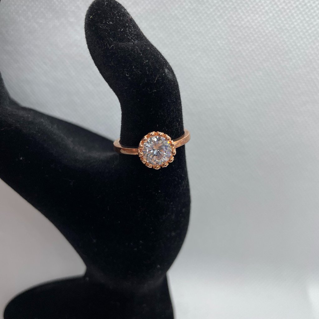 Rose Gold Ring - White/Clear Center Stone